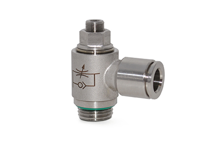 Flow regulators in AISI 316 stainless steel, threads from 1/8" to 1/2"